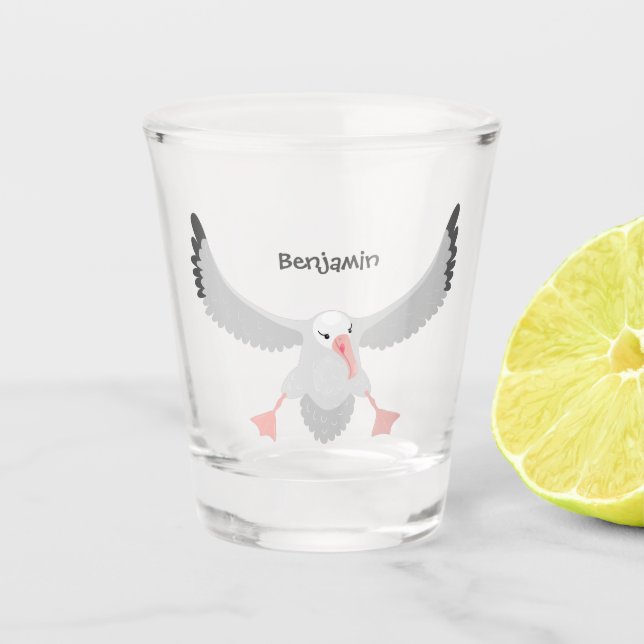 Vaso De Chupito Ilustracion personalizado de pájaro de albatross (Anverso)
