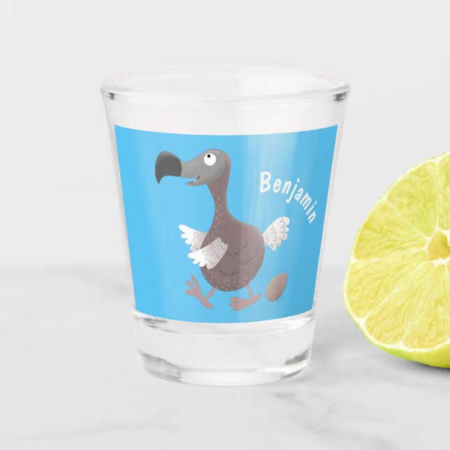 Vaso De Chupito Ilustracion personalizado de pájaro dodo gracioso (Anverso)