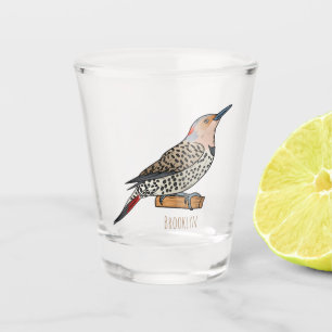 Vaso De Chupito Ilustracion personalizado de pájaro parpadeante de