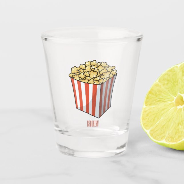 Vaso De Chupito Ilustracion personalizado de palomitas (Anverso)