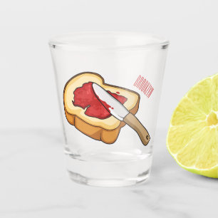 Vaso De Chupito Ilustracion personalizado de pan y mermelada