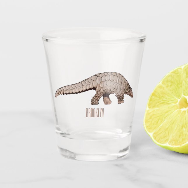 Vaso De Chupito Ilustracion personalizado de Pangolin (Anverso)
