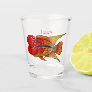 Vaso De Chupito Ilustracion personalizado de peces cíclicos de cue
