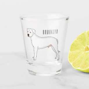 Vaso De Chupito Ilustracion personalizado de perro argentino Dogo