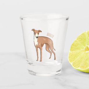 Vaso De Chupito Ilustracion personalizado de perro de Greyhound
