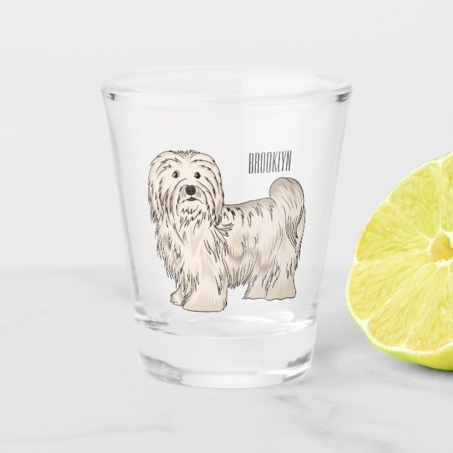 Vaso De Chupito Ilustracion personalizado de perro de La Habana (Anverso)