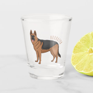 Vaso De Chupito Ilustracion personalizado de perro pastor alemán