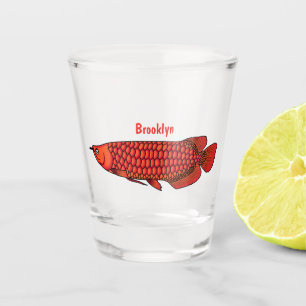 Vaso De Chupito Ilustracion personalizado de pescado de Arowana Ro