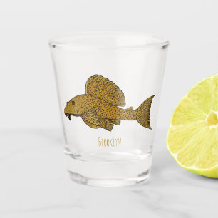 Vaso De Chupito Ilustracion personalizado de pescado Pleco