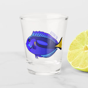 Vaso De Chupito Ilustracion personalizado de pescado tang azul