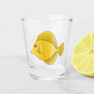 Vaso De Chupito Ilustracion personalizado de pescado tango amarill