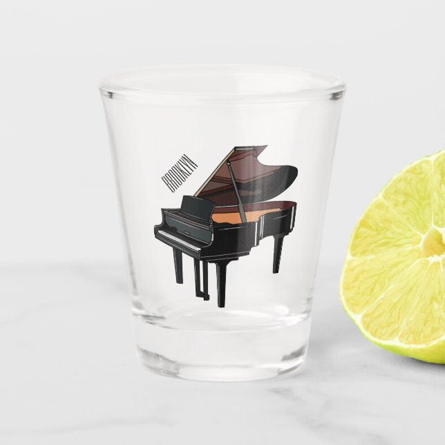 Vaso De Chupito Ilustracion personalizado de piano (Anverso)