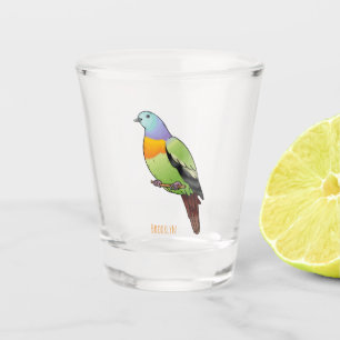 Vaso De Chupito Ilustracion personalizado de pichón verde de cuell