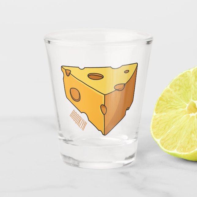 Vaso De Chupito Ilustracion personalizado de queso (Anverso)