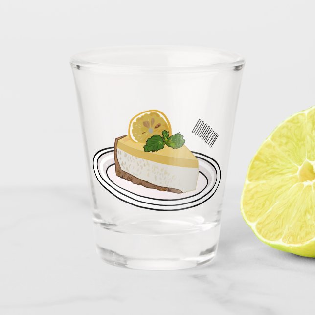 Vaso De Chupito Ilustracion personalizado de queso de limón (Anverso)