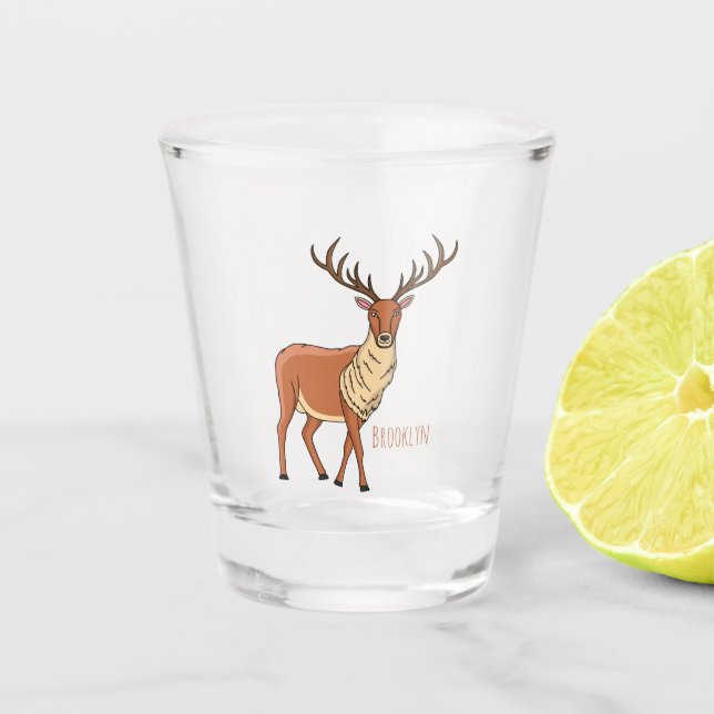 Vaso De Chupito Ilustracion personalizado de renos (Anverso)