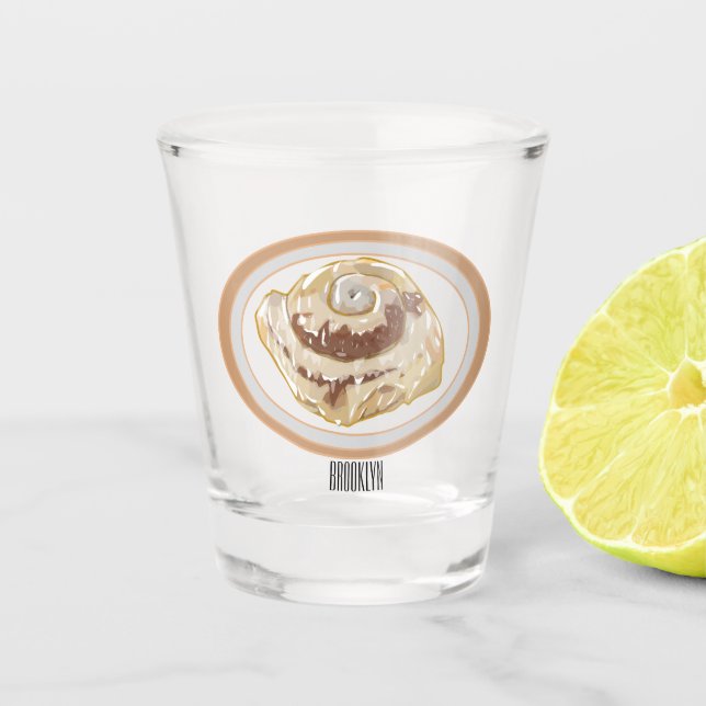 Vaso De Chupito Ilustracion personalizado de rollo de canela (Anverso)