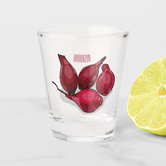 Vaso De Chupito Ilustracion personalizado de Shallot (Anverso)