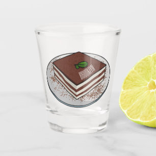 Vaso De Chupito Ilustracion personalizado de tarta de Tiramisu