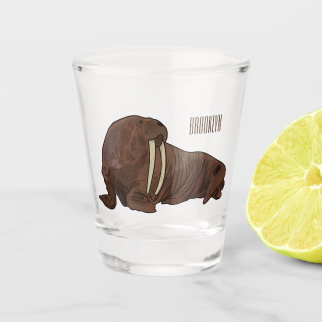 Vaso De Chupito Ilustracion personalizado de Walrus (Anverso)