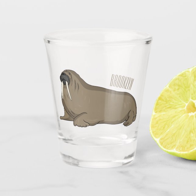 Vaso De Chupito Ilustracion personalizado de Walrus (Anverso)