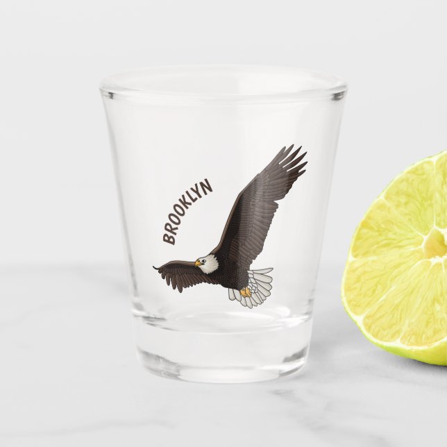 Vaso De Chupito Ilustracion personalizado del águila calva (Anverso)