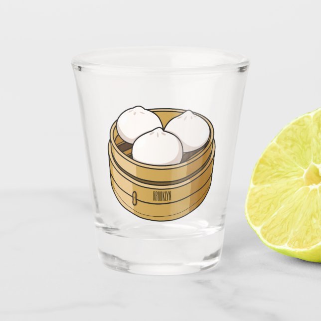 Vaso De Chupito Ilustracion personalizado Dim sum (Anverso)