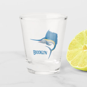 Vaso De Chupito Ilustracion personalizado divertido de pez espada