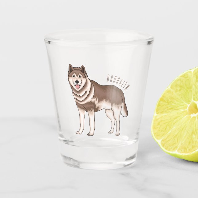 Vaso De Chupito Ilustracion personalizado husky siberiano (Anverso)