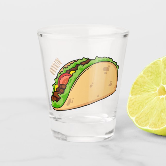 Vaso De Chupito Ilustracion personalizado Taco (Anverso)