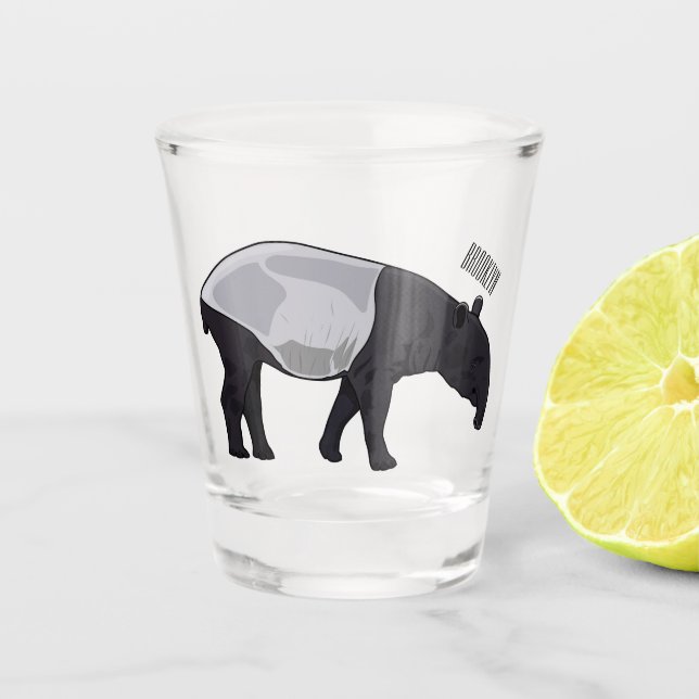 Vaso De Chupito Ilustracion personalizado Tapir (Anverso)