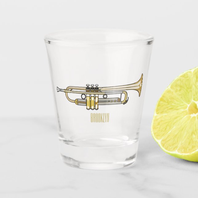 Vaso De Chupito Ilustracion personalizado Trumpet (Anverso)
