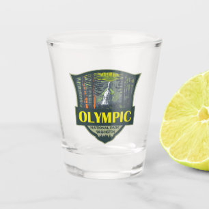 Vaso De Chupito Ilustracion Retro del Parque Nacional Olímpico