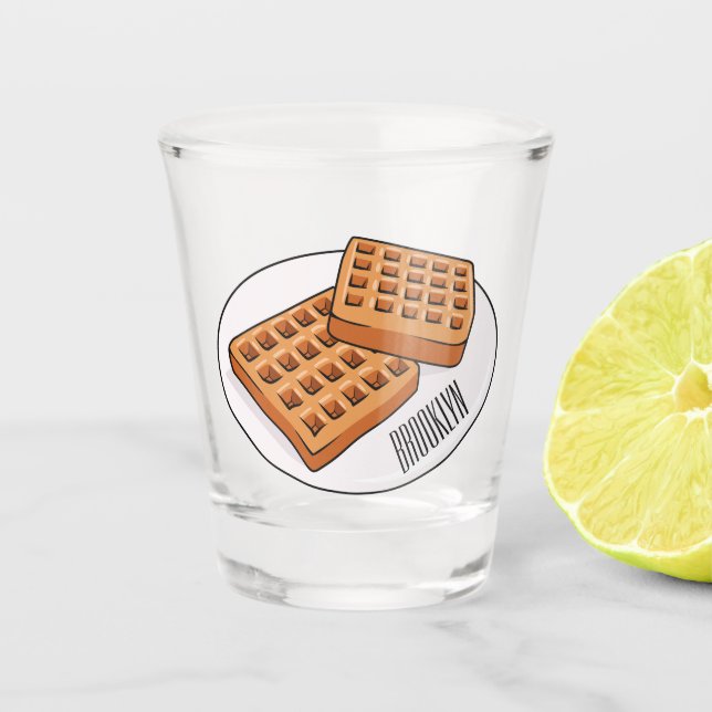 Vaso De Chupito Ilustracion Waffle personalizado (Anverso)