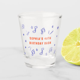 Vaso De Chupito Ilustraciones Musicales a Mano Cumpleaños 40
