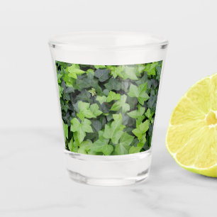 Vaso De Chupito Impresión botánica de marfil verde