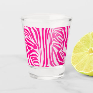 Vaso De Chupito Impresión de cebra rosa