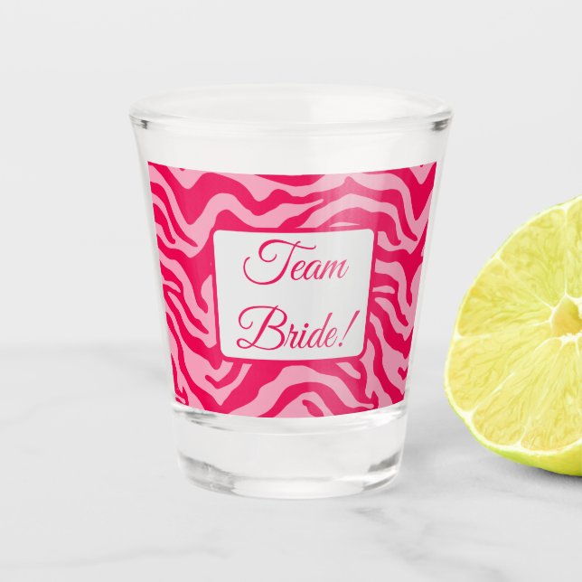 Vaso De Chupito Impresión de cebra rosa (Anverso)