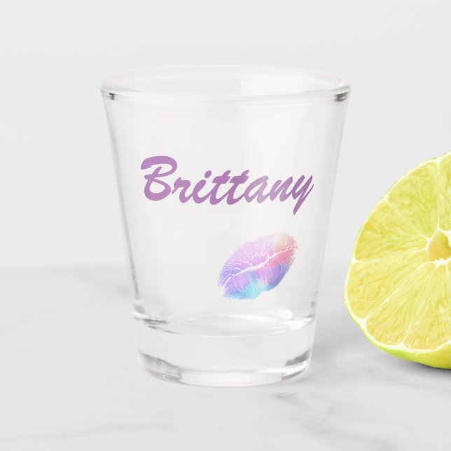 Vaso De Chupito Impresión de lápiz labial de moda (Anverso)