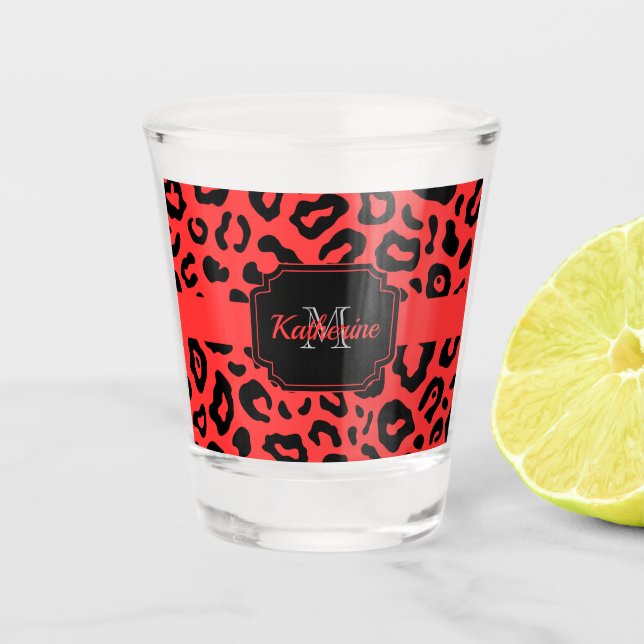 Vaso De Chupito Impresión de leopardo (Anverso)