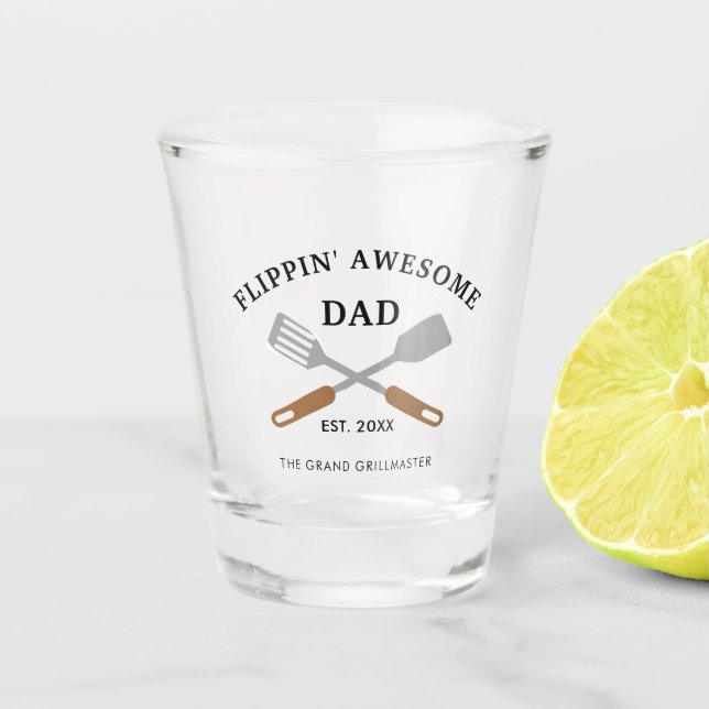 Vaso De Chupito Impresionante papá BBQ Día del Padre Personalizado (Anverso)