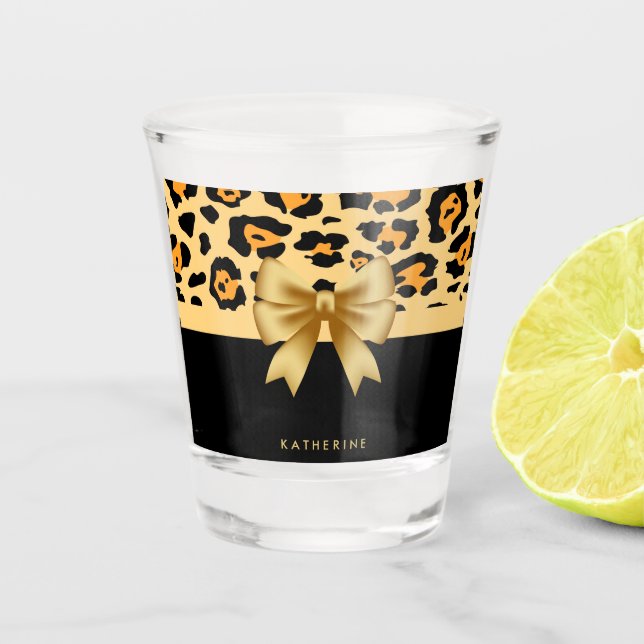Vaso De Chupito Imprimir cinta y leopardo (Anverso)