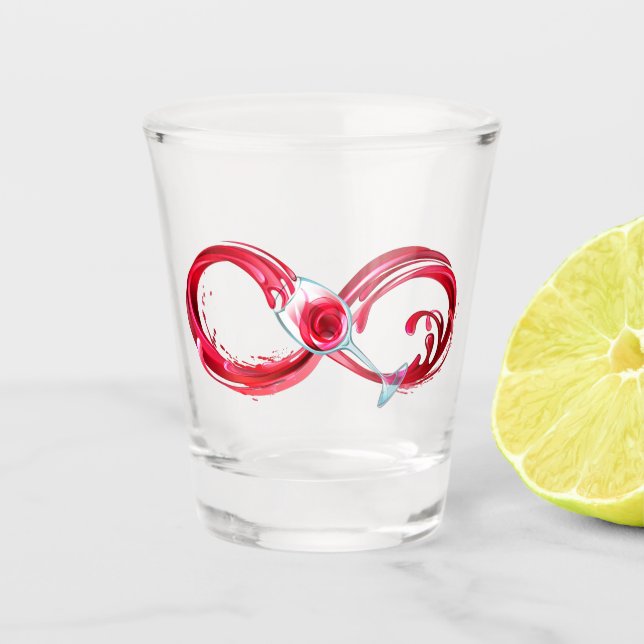 Vaso De Chupito Infinito con vino Rojo (Anverso)