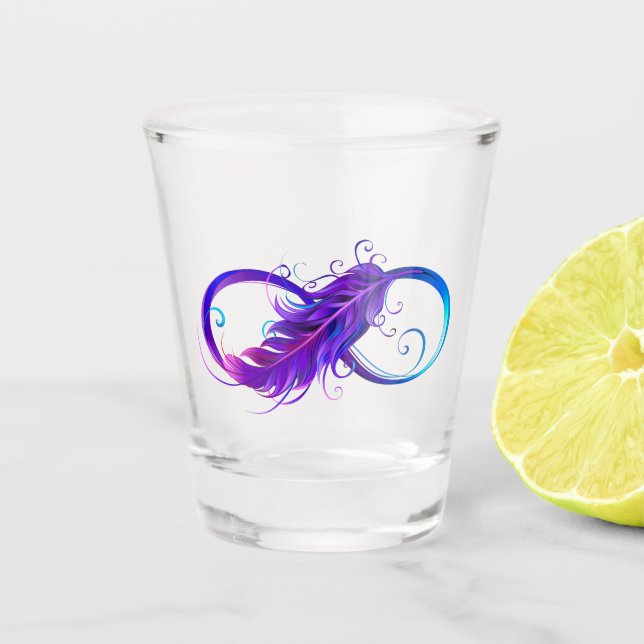 Vaso De Chupito Infinity with Purple Feather (Anverso)