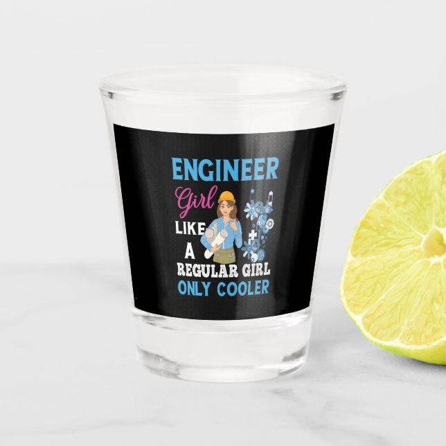 Vaso De Chupito Ingeniero Orgulloso Chica (Anverso)