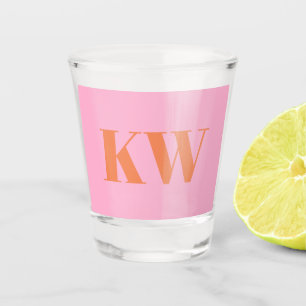 Vaso De Chupito Inicial monogramada personalizada moderna rosa nar