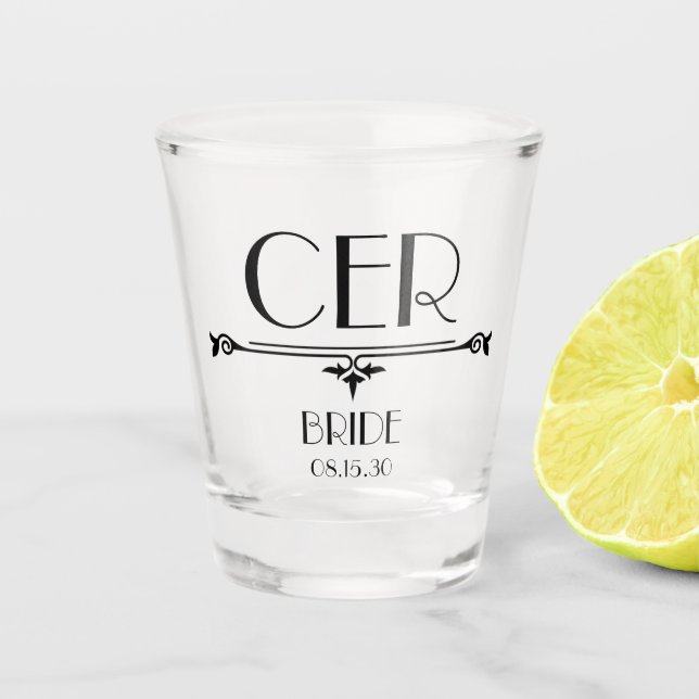 Vaso De Chupito Iniciales de la Novia (Anverso)