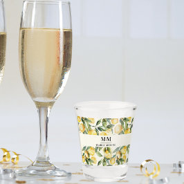 Vaso De Chupito Iniciales de monograma de limones nombre
