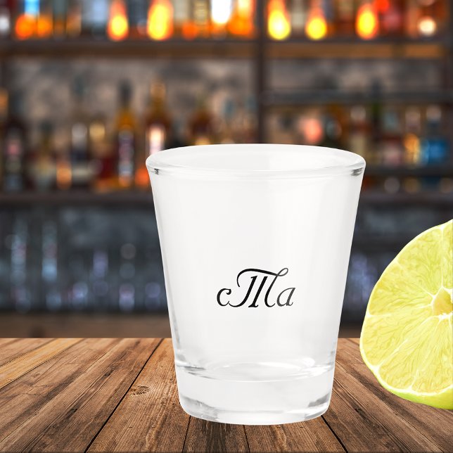 Vaso De Chupito Iniciales de monograma para boda de pareja (Subido por el creador)