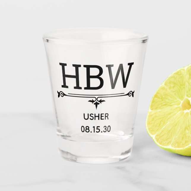 Vaso De Chupito Iniciales del ujier (Anverso)